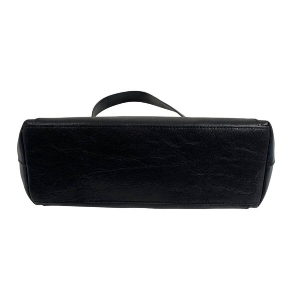 Pelle Studio Black Leather Shoulder Bag w/ Adjustable Strap Zipper Closure EUC - Picture 7 of 14